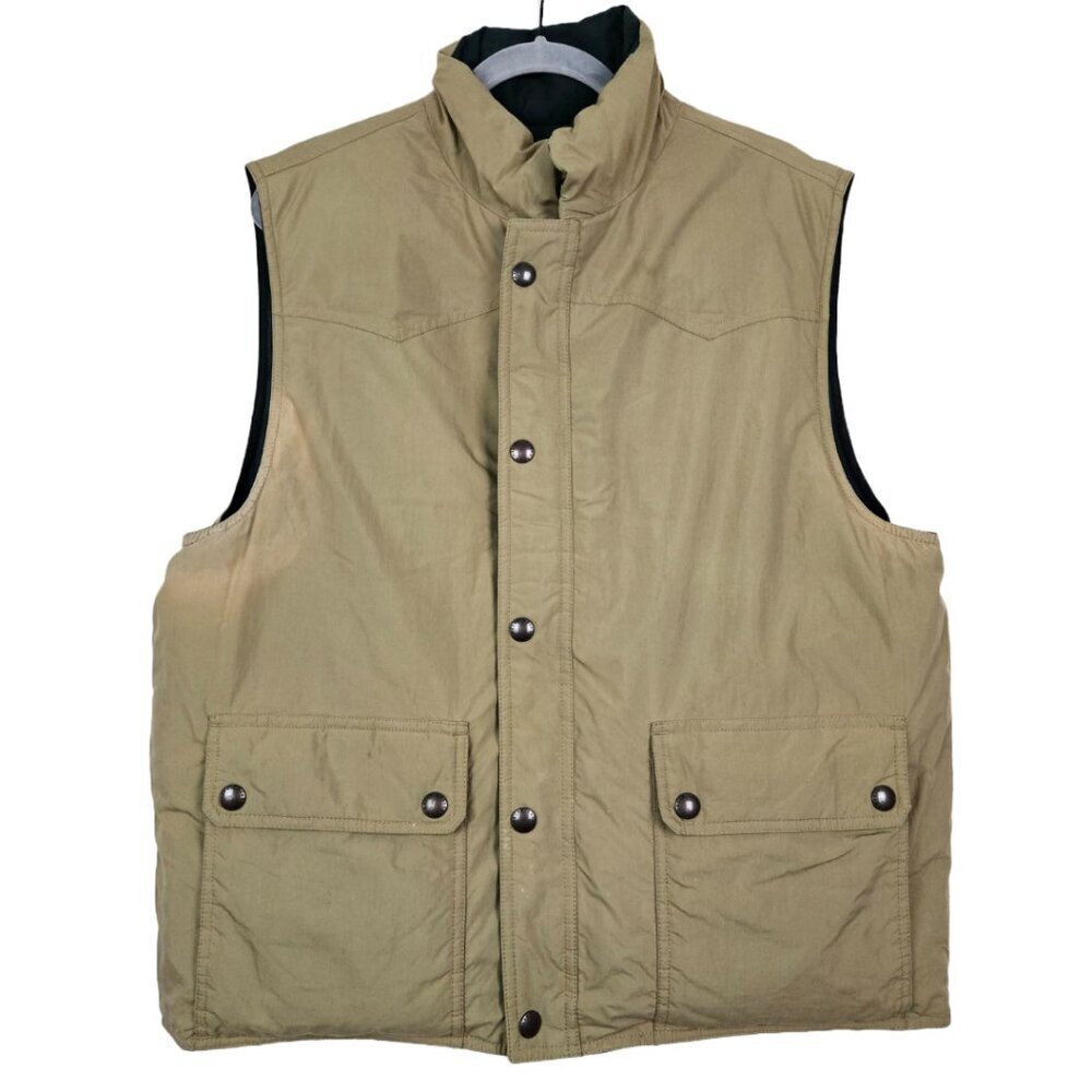 POLO Ralph Lauren Reversible Down Vest Hunter Green/Tan L - Picture 2 of 11